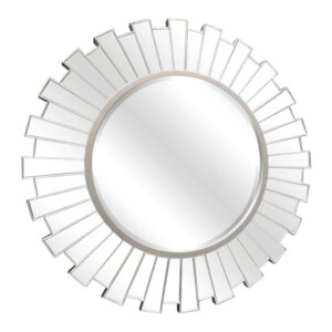 Decorative Round Wall Mirror With Frame: (100x100x3.8)cm, Silver