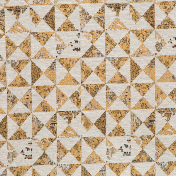 Spartan II Collection: Gold Triangle Motifs Furnishing Fabric, 280cm