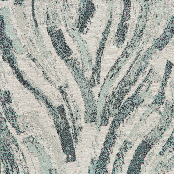 Spartan II Collection: Mint Green Abstract Curved Lines Furnishing Fabric, 280cm