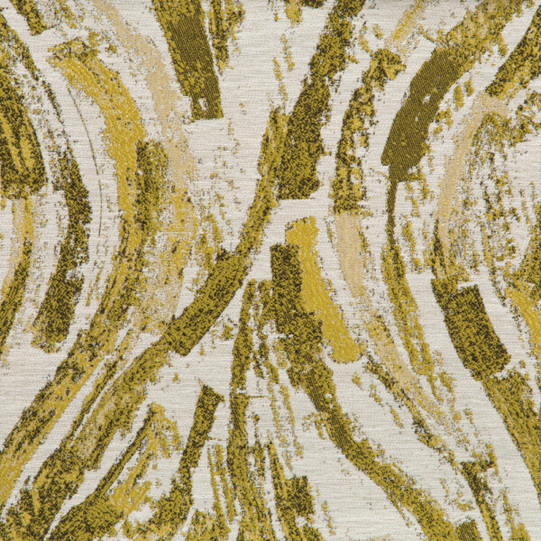 Spartan II Collection: Lime Abstract Curved Lines Furnishing Fabric, 280cm