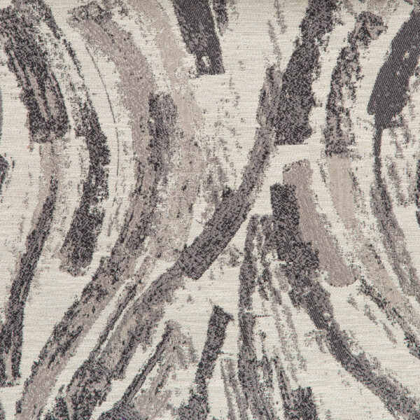 Spartan II Collection: Grey Abstract Curved Lines Furnishing Fabric, 280cm