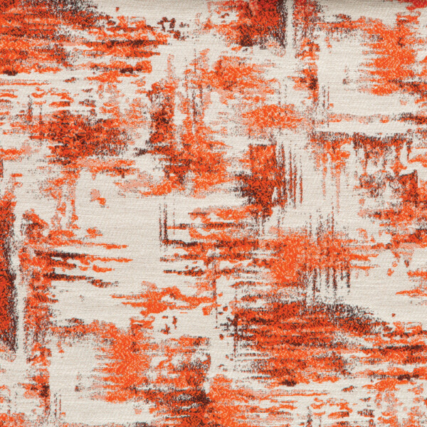 Spartan II Collection: Orange Abstract Seamless Furnishing Fabric, 280cm