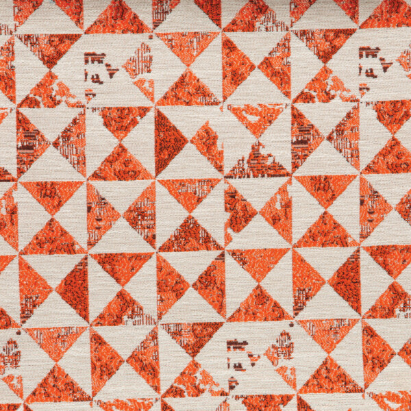 Spartan II Collection: Orange Triangular Motifs Furnishing Fabric, 280cm