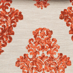 Spartan II Collection: Orange Brocade Furnishing Fabric, 280cm