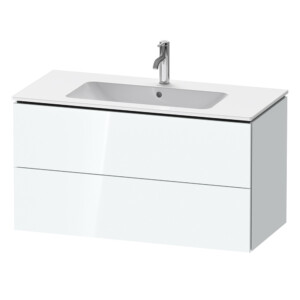 L-Cube: Vanity Unit For #233610 Basin; 2 Drawers (55.5x102x48.1)cm, High Gloss White