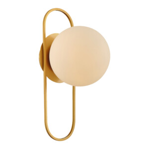 Domus: Wall Lamp; E14x1, 40W, Gold/Opal Matt