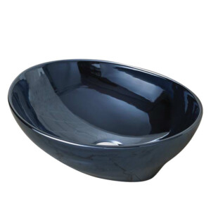 Art-Deco: Washbasin With Waste; (41x33x14.5)cm, Black