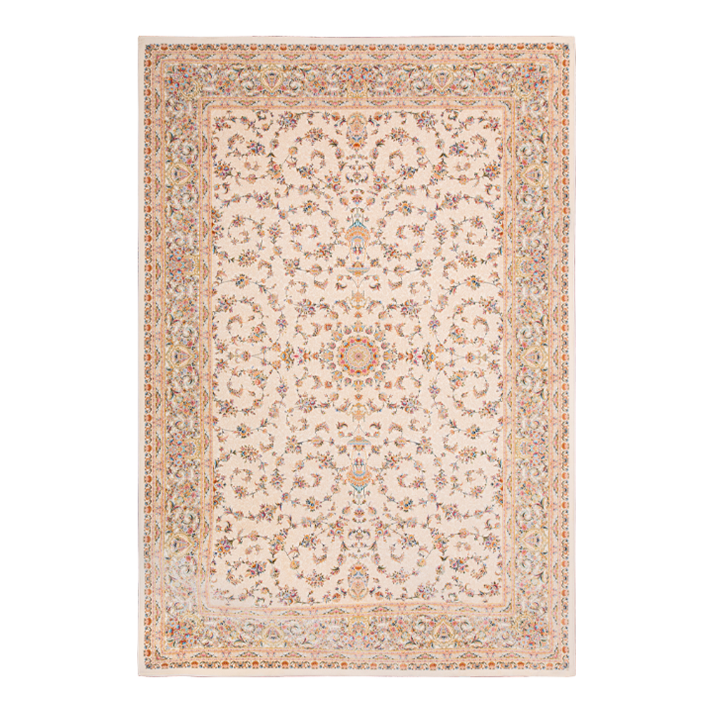 Farrahi: Arman Full cover Persian Carpet Rug, (200x300)cm, Brown/Cream