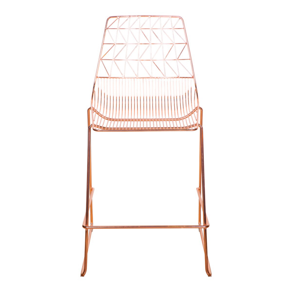 Electro-Plated Bar Chair, (52x54x105)cm, Rose Gold