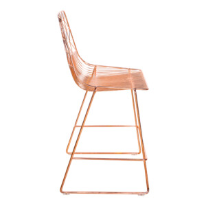 Electro-Plated Bar Chair, (52x54x105)cm, Rose Gold