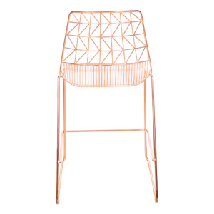 Electro-Plated Bar Chair, (52x54x105)cm, Rose Gold