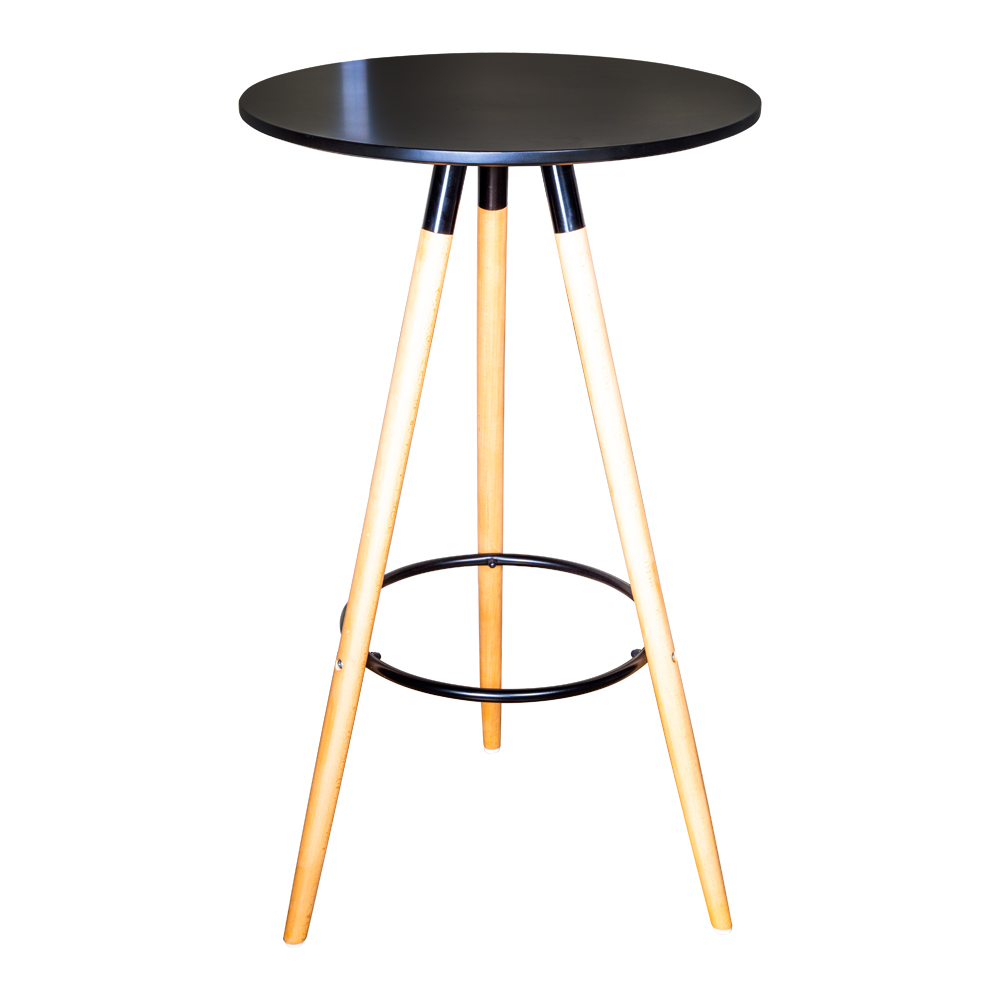 Round Bar Table; (ø60x60x105)cm, Black