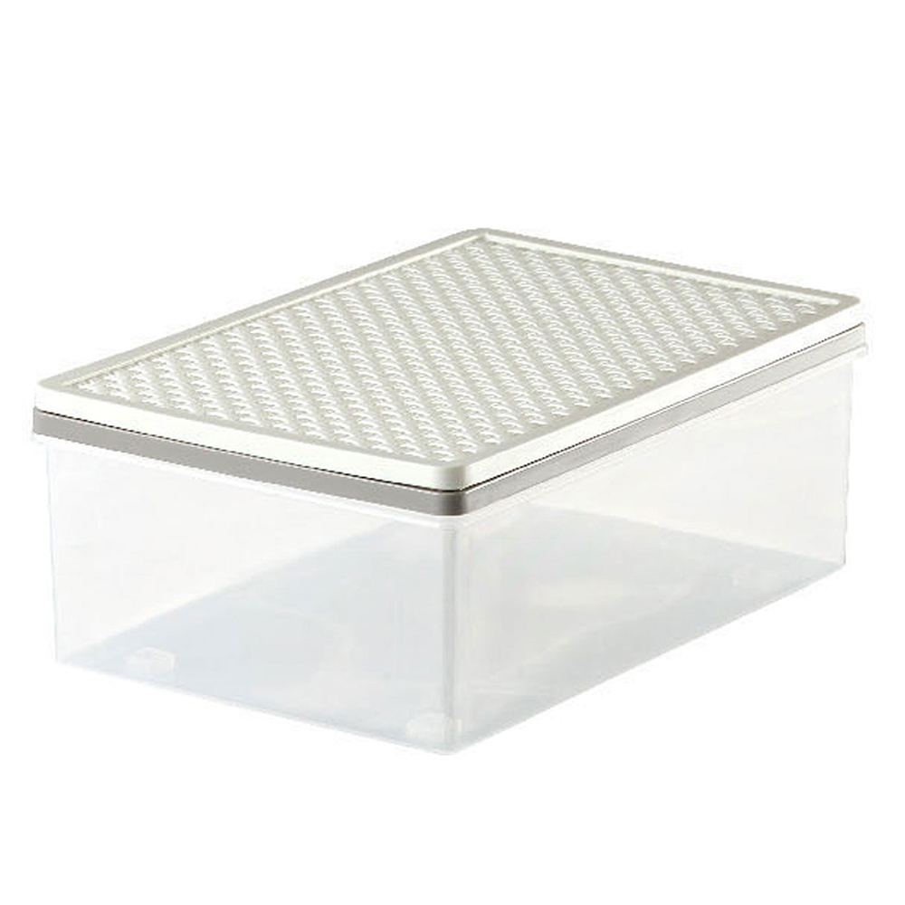 Saan Multi Purpose Storage Box With Lid, White/SoftGrey/Cream