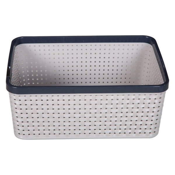 Sann Storage Basket; Small, Soft Grey/Dark Grey