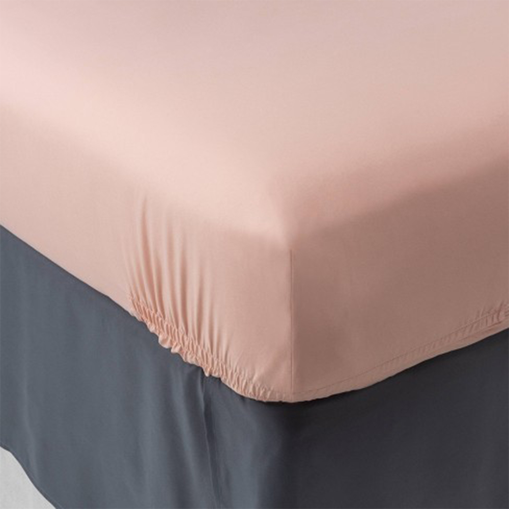 Single Fitted Bed Sheet, 1pc: (120x200+30)cm, Rosa
