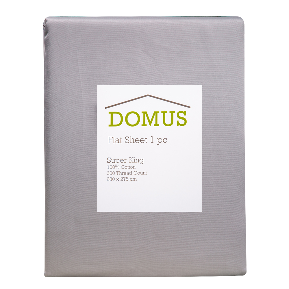 SuperKing Flat Bed Sheet, 1pc: (280x275)cm, Cool Grey