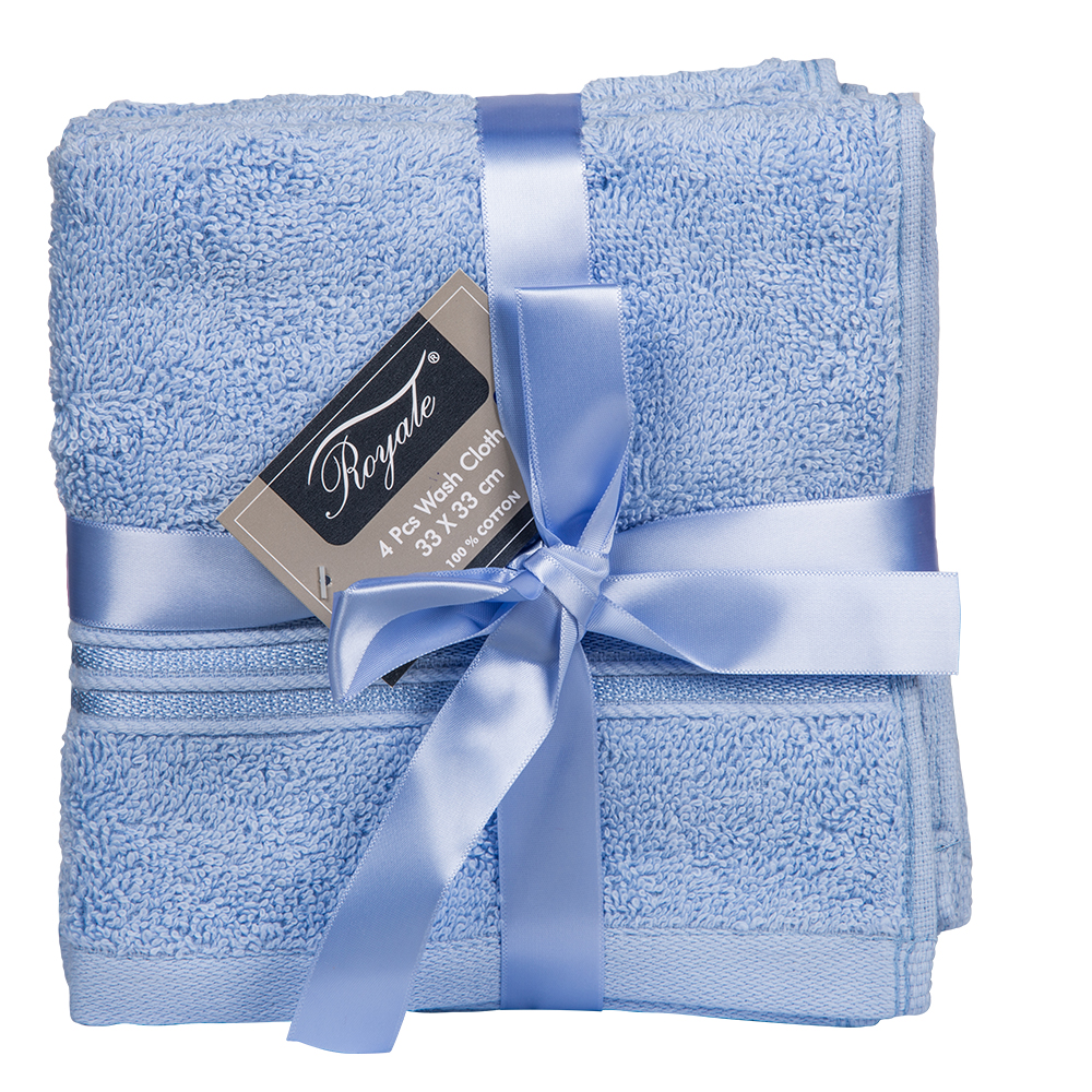 Bath Towel Set, 4pc Plain 550GMS, Blue