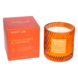 Scented Candle In Glass Jar: 8oz, C.Flower/Tangerine