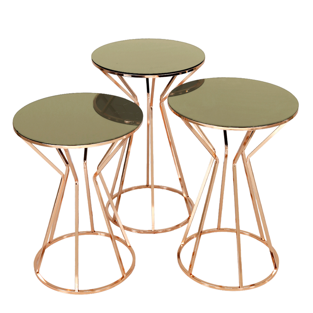 Nesting Coffee Table; 3Pcs Set, Bronze