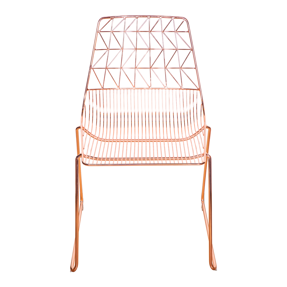Electro-Plated Dining Chair; (48.5x52.5x85.5)cm, Rose Gold