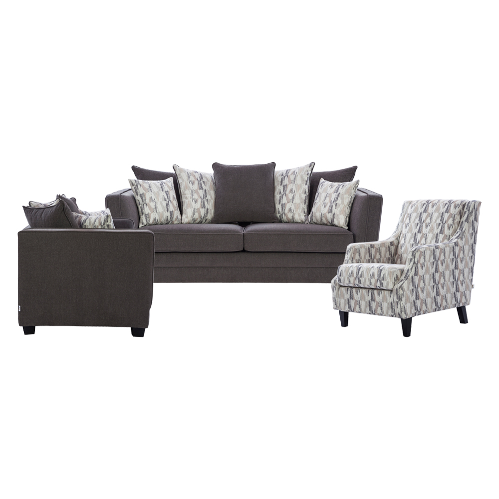Irving Serenity Fabric Sofa Set + Cairns Chair: 6-Seater (3+2+1)