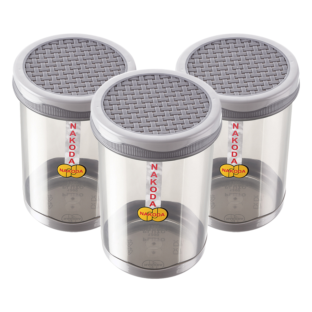 Pluto Kitchen Storage Container Set, 3pcs, Large, Grey