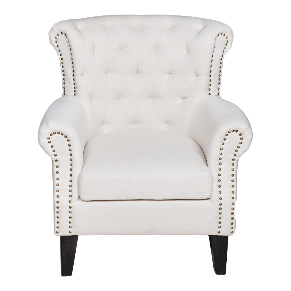 Accent Fabric Single Seater Leisure Chair, Off White