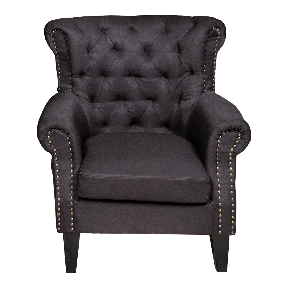 Accent Fabric Single Seater Leisure Chair, Black