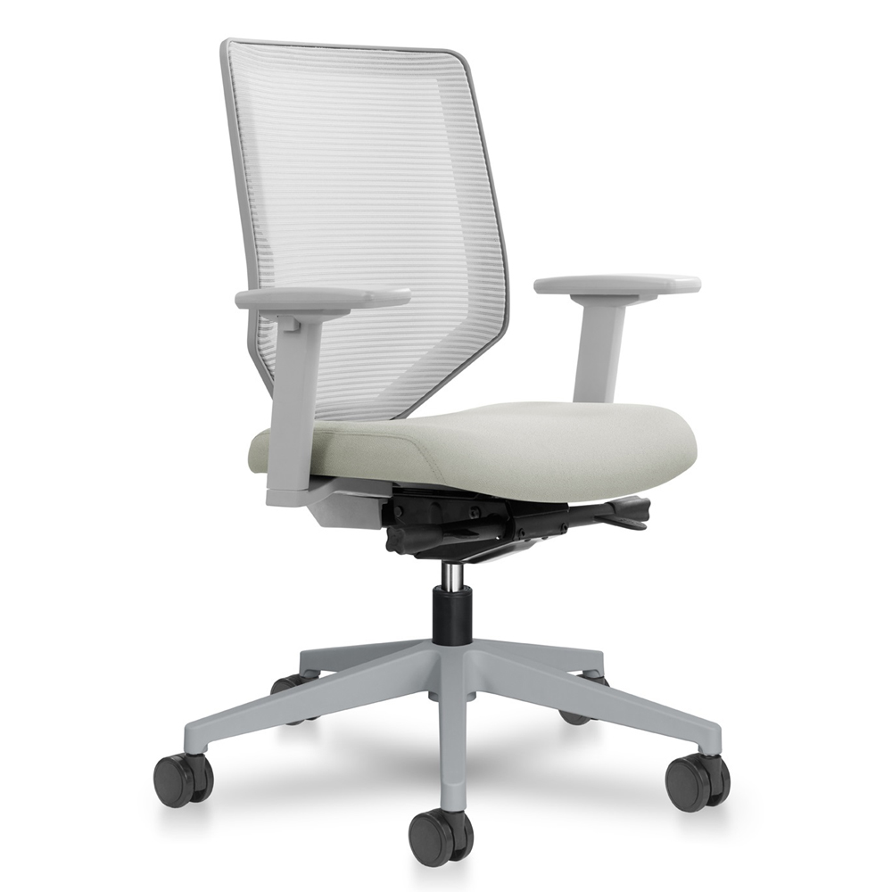 Mid Back Office Chair; Fabric/ Mesh, (74x74x92-101)cm, Grey