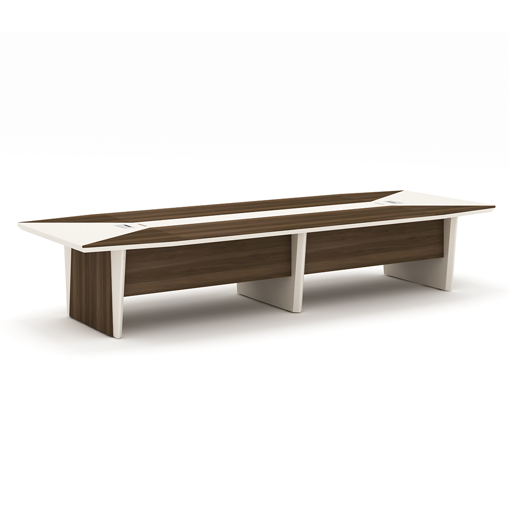 Meeting Table; (400x150x75)cm, Light Walnut/Beige