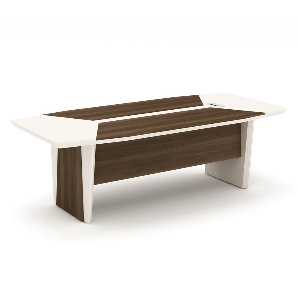 Meeting Table: (320x120x75)cm, Light Walnut/Beige