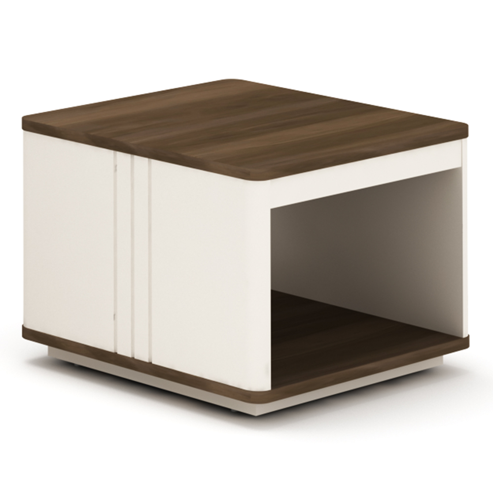 Office Coffee Table; (60x60x45)cm, Light Walnut/Beige