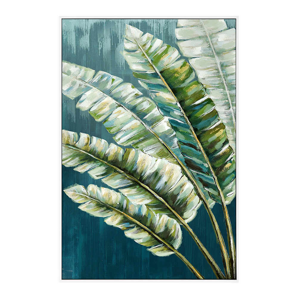 Leaf Oil Painting With Frame: (80x120x2.2)cm