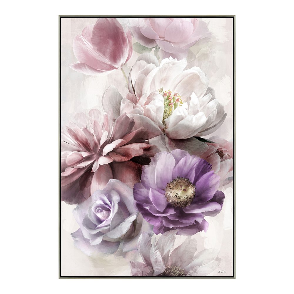 Flower Printed Painting With Frame: (80x120x2.2)cm