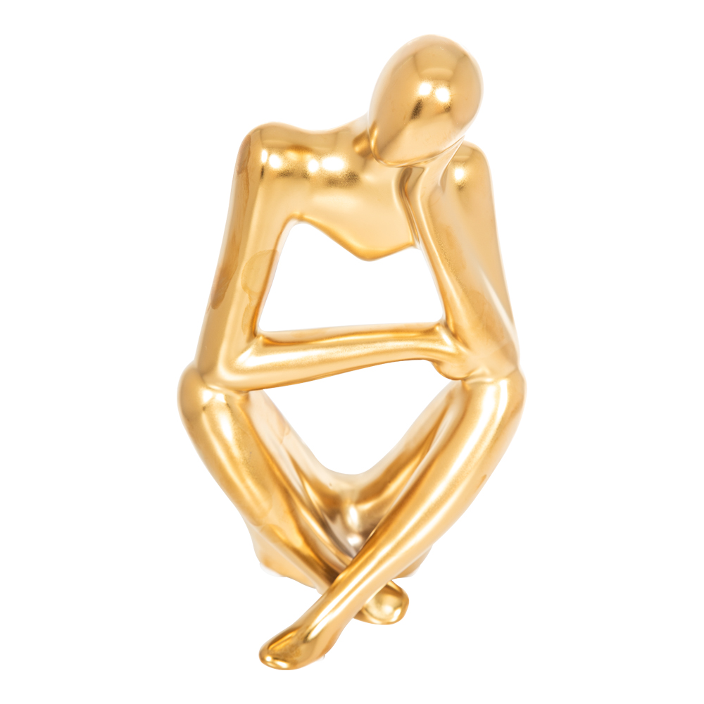 Domus: Abstract Sculpture With Base; 8.5inch, Gold