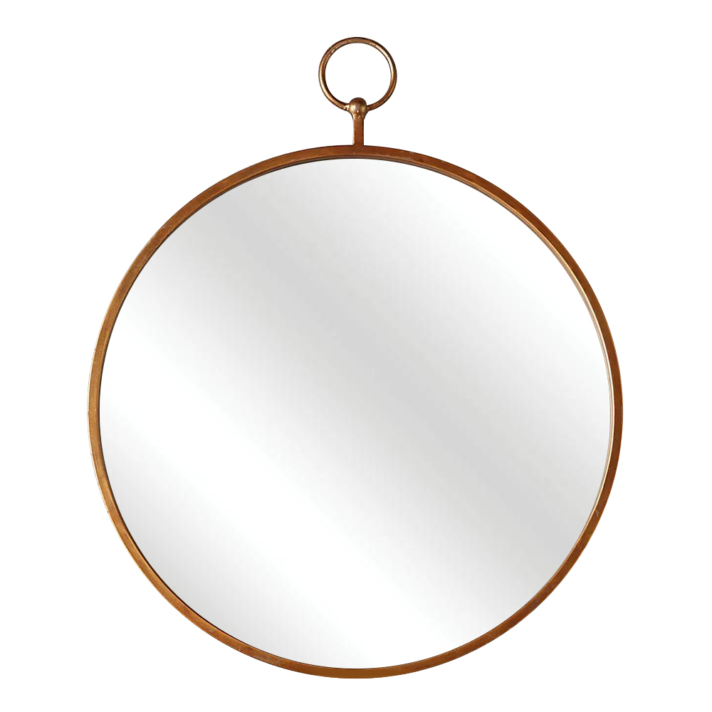 Decorative Wall Mirror With Frame; (80x80)cm, Gold