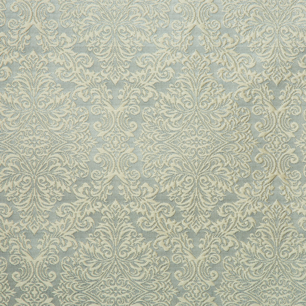 Laurena Dario Collection: Textured Damask Patterned Furnishing Fabric; 280cm, Natural Beige Green