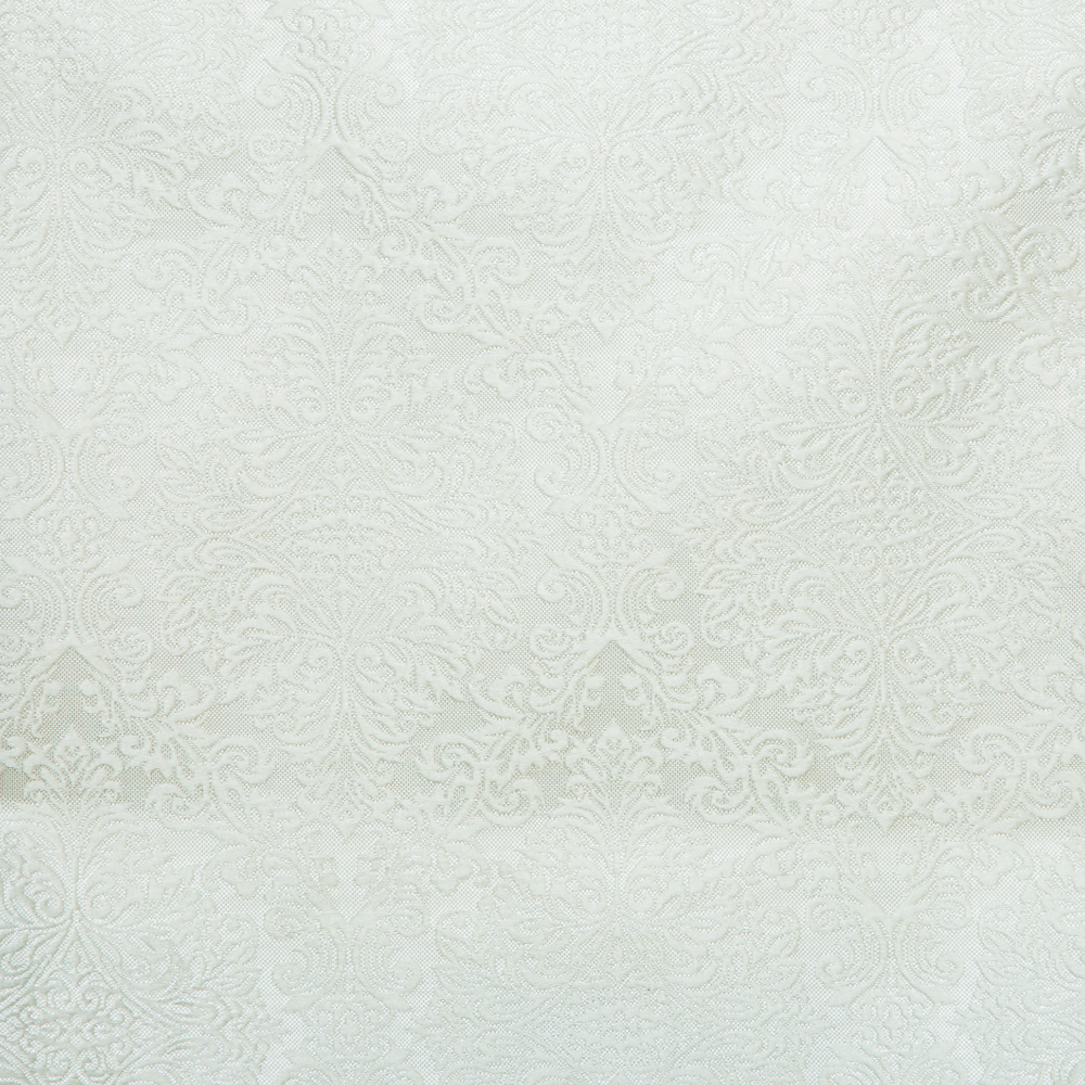 Laurena Dario Collection: Textured Damask Patterned Furnishing Fabric; 280cm, White Coffee