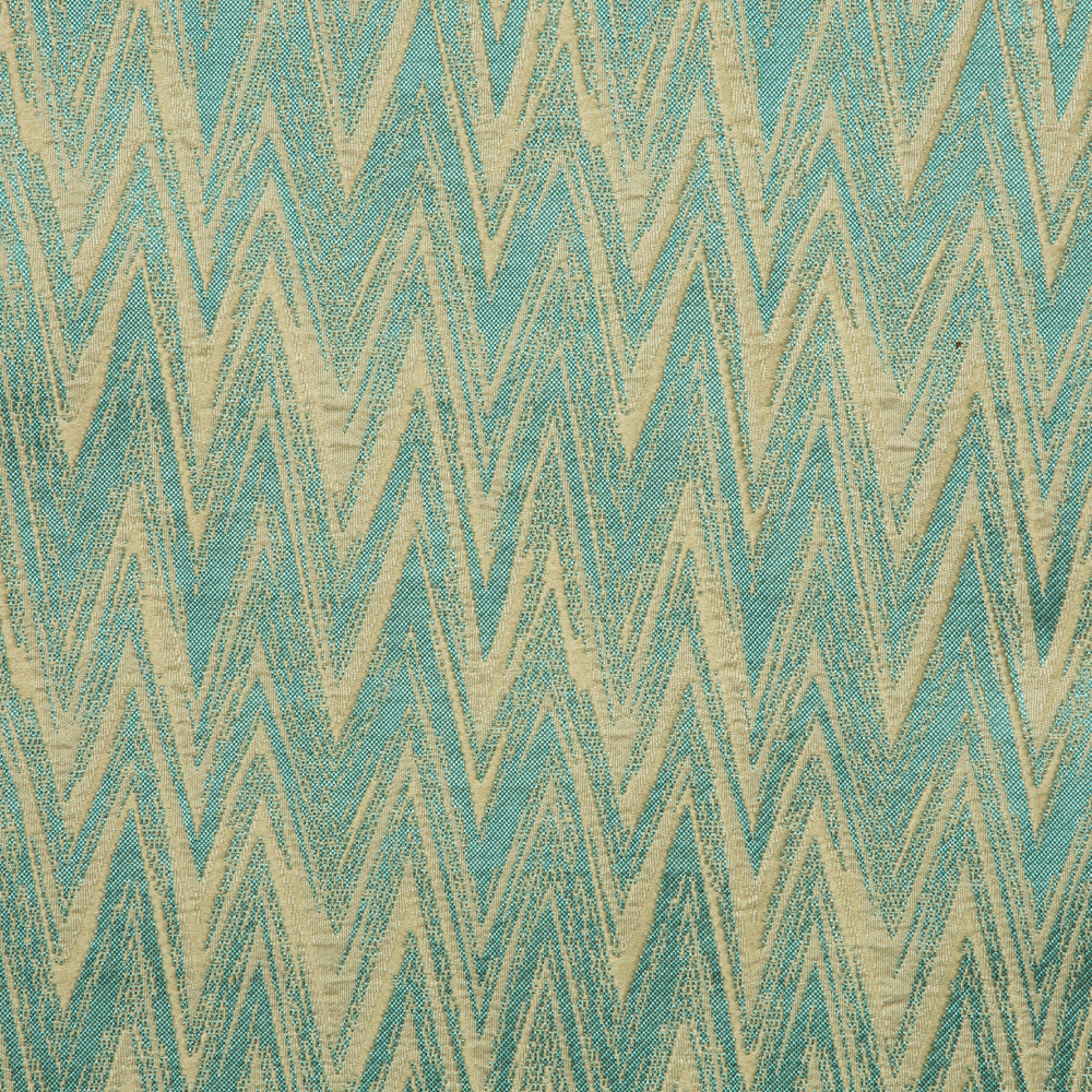 Laurena Dario Collection: Textured Distressed zigzag Patterned Furnishing Fabric; 280cm, Mint/Ivory