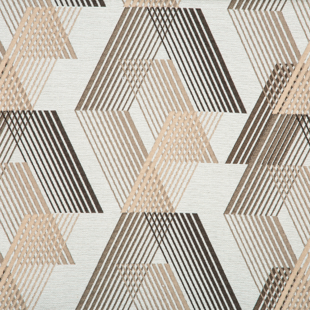 Samara Collection: Geometric Chevron Seamless Patterned Curtain Fabric, 280cm, Ivory Cream/Off White