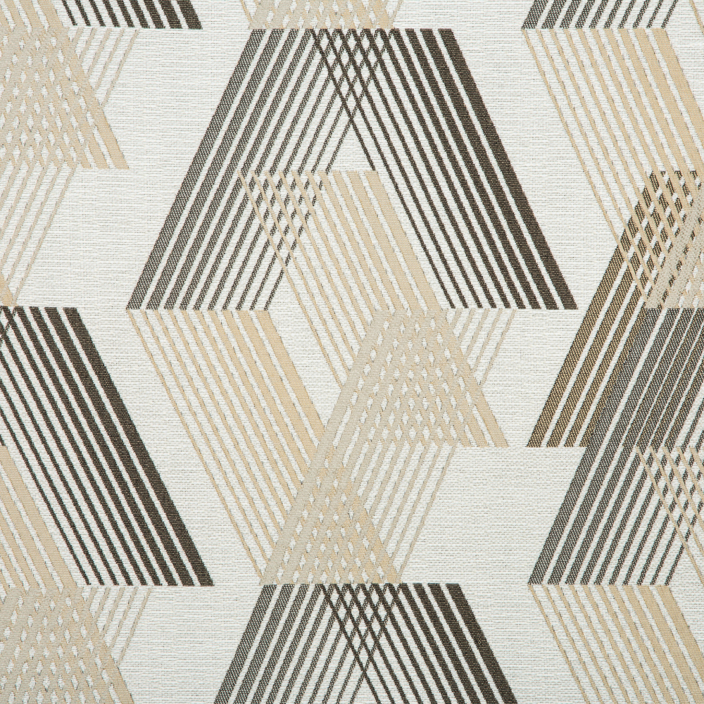 Samara Collection: Geometric Chevron Seamless Patterned Curtain Fabric, 280cm, Light Green/Off White