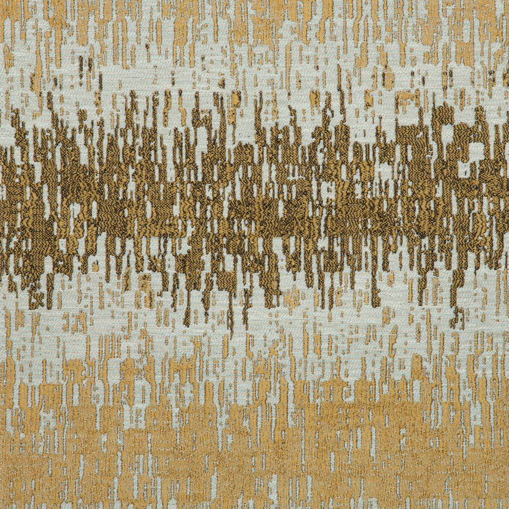 Vista Collection: Haining Textured Abstract Patterned Furnishing Fabric; 280cm, Gold/White