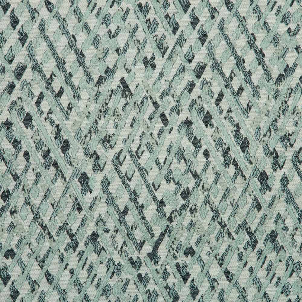 Vista Collection: Haining Textured Diamond Shaped Patterned Furnishing Fabric; 280cm, Sky Blue/White