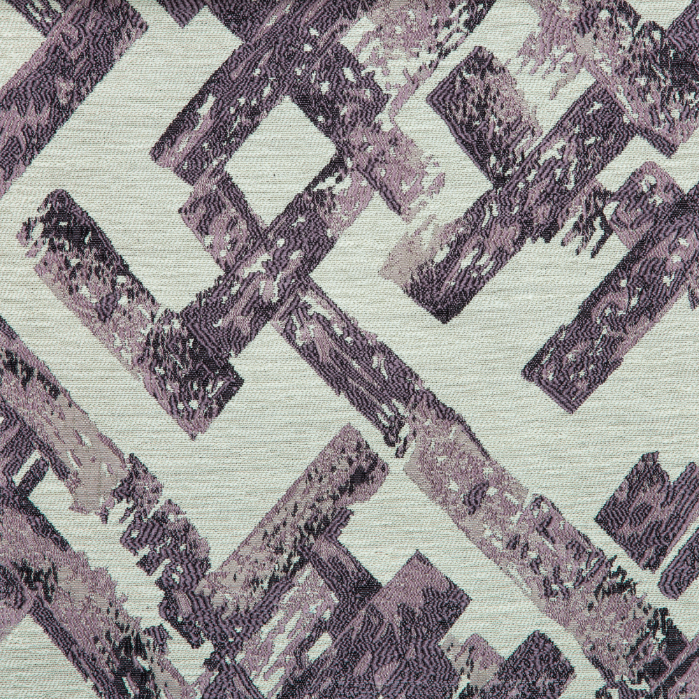 Vista Collection: Haining Textured Rectangular Shards Patterned Furnishing Fabric; 280cm, Lilac/White