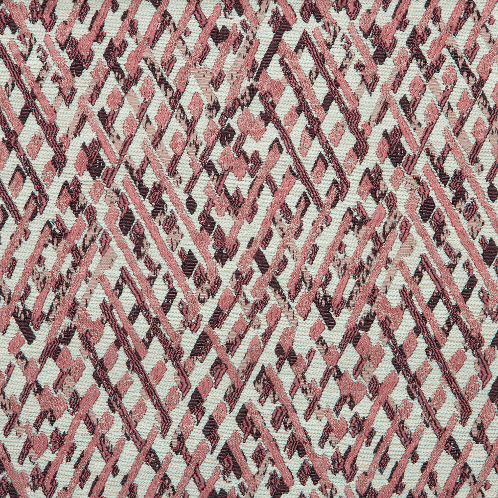 Vista Collection: Haining Textured Diamond Shaped Patterned Furnishing Fabric; 280cm, Rose/White