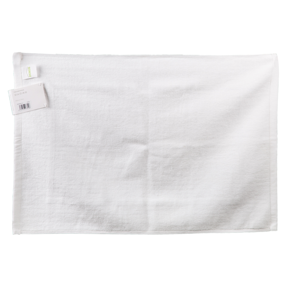 Domus 2: Bath Mat With Jacquard Frame: Cotton, 750 GSM, (50x75)cm, White