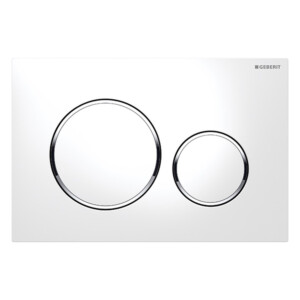 Geberit: Actuator Plate; Sigma 20 For Dual Flush:  White/Bright Chrome Plated