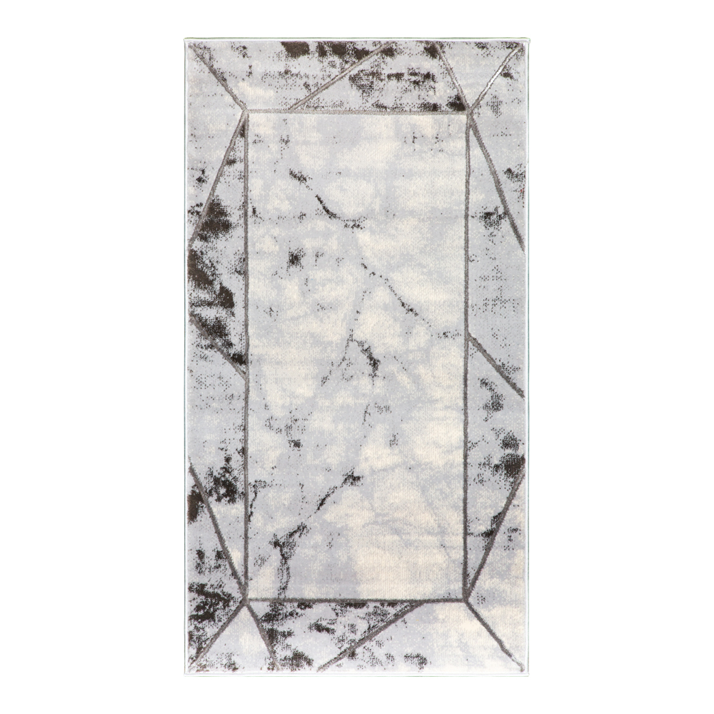 Grand: Almira Rectangle Brush Stroke Pattern Carpet  Rug, (80x150)cm, Grey