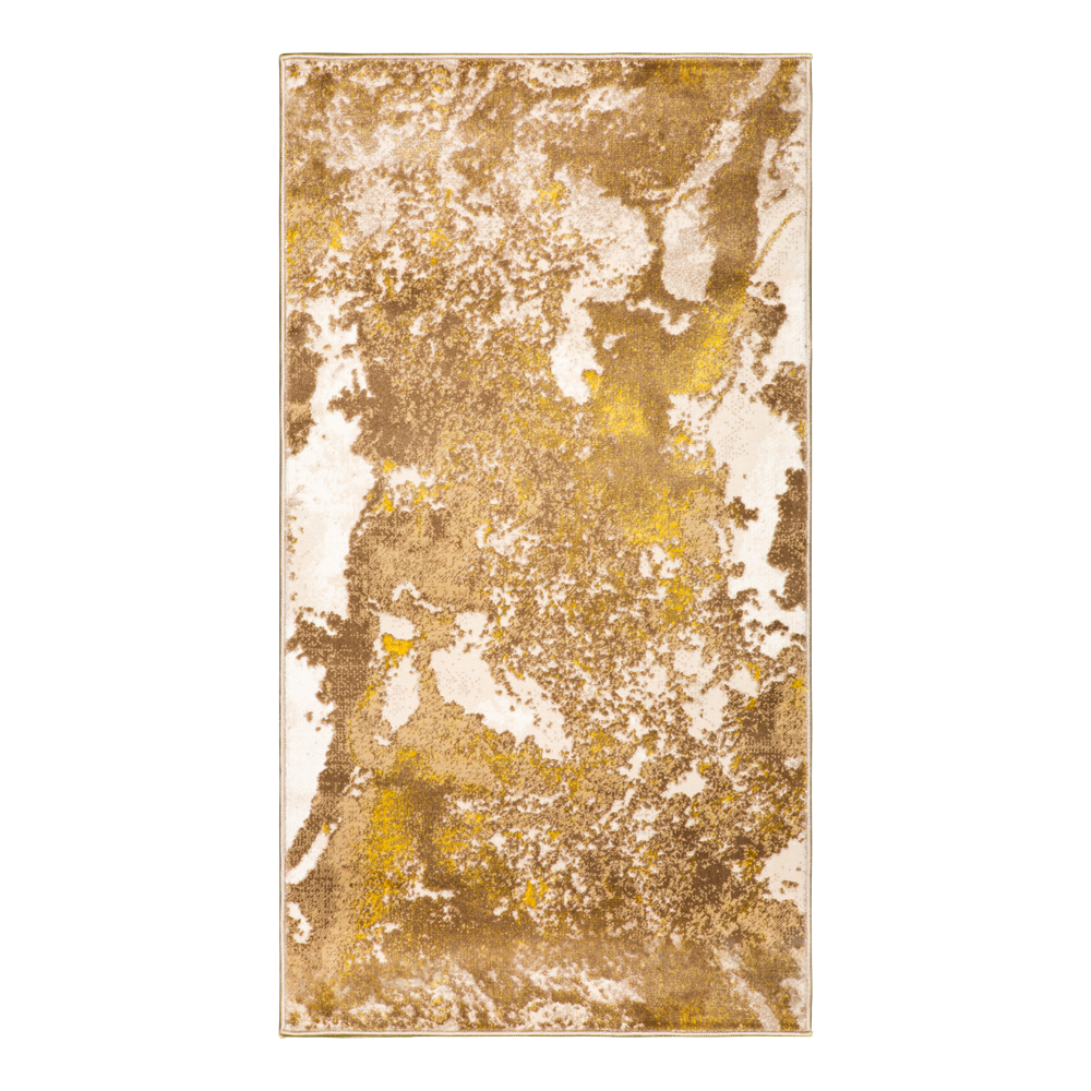 Grand: Almira Distressed Abstract Pattern Carpet  Rug, (80x150)cm, Yellow/Brown