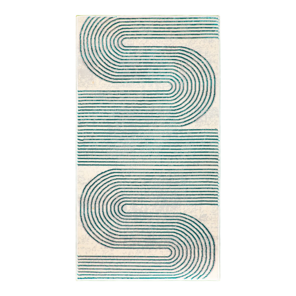 Grand: Almira Modern Arch Pattern Carpet  Rug, (80x150)cm, Blue/Grey
